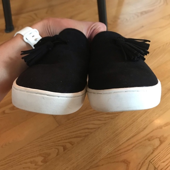 Spenco shoes Slip On Mule Slide Black tassels suede sandals womens size 6.5 - Picture 5 of 10